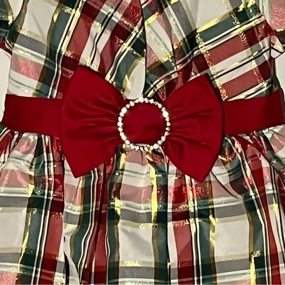 Kid's Bonnie Jean Plaid Holiday Party Dress - Picture 4 of 10